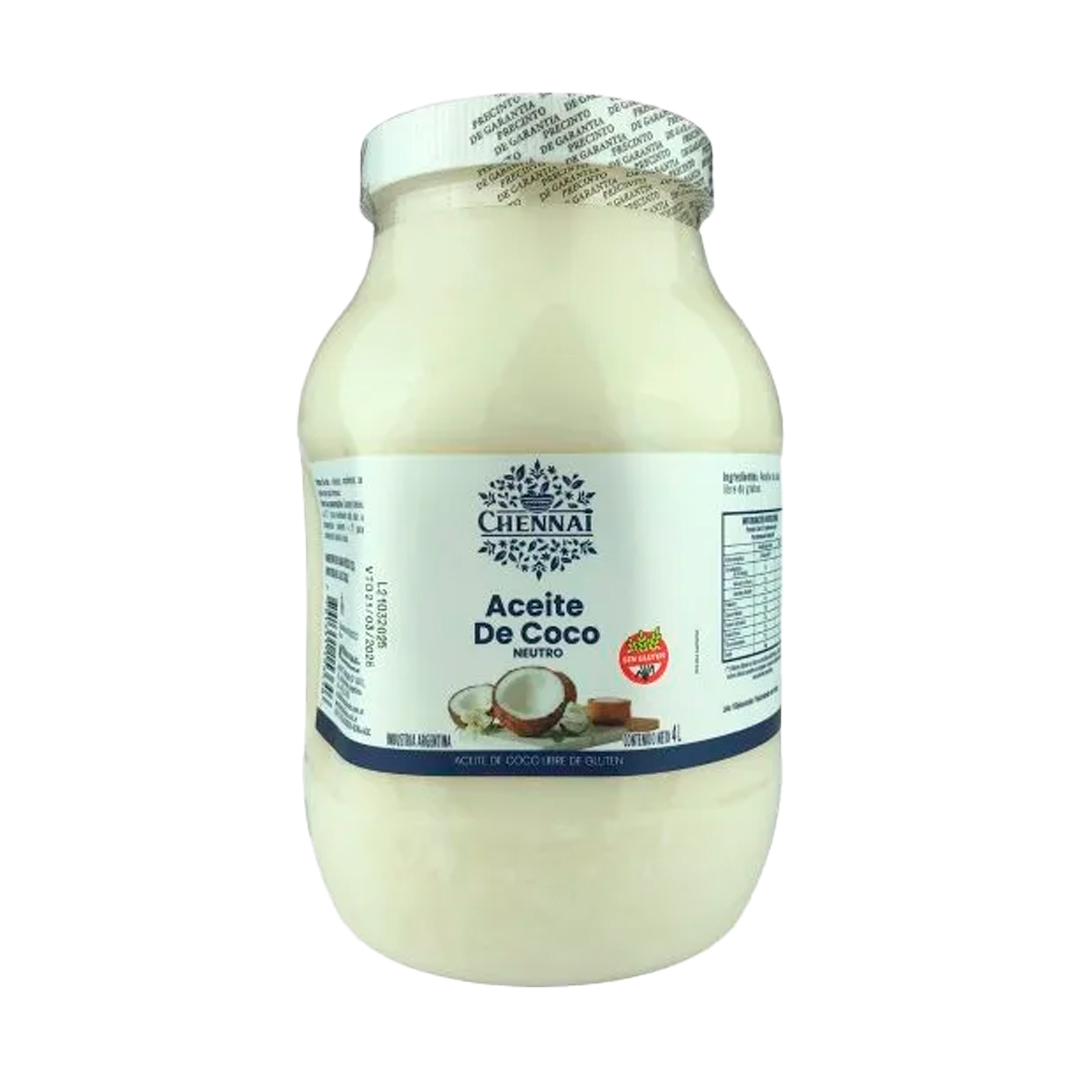 ACHE001 Aceite De Coco Neutro Chennai X 4 Litros Sin Gluten - Image 1