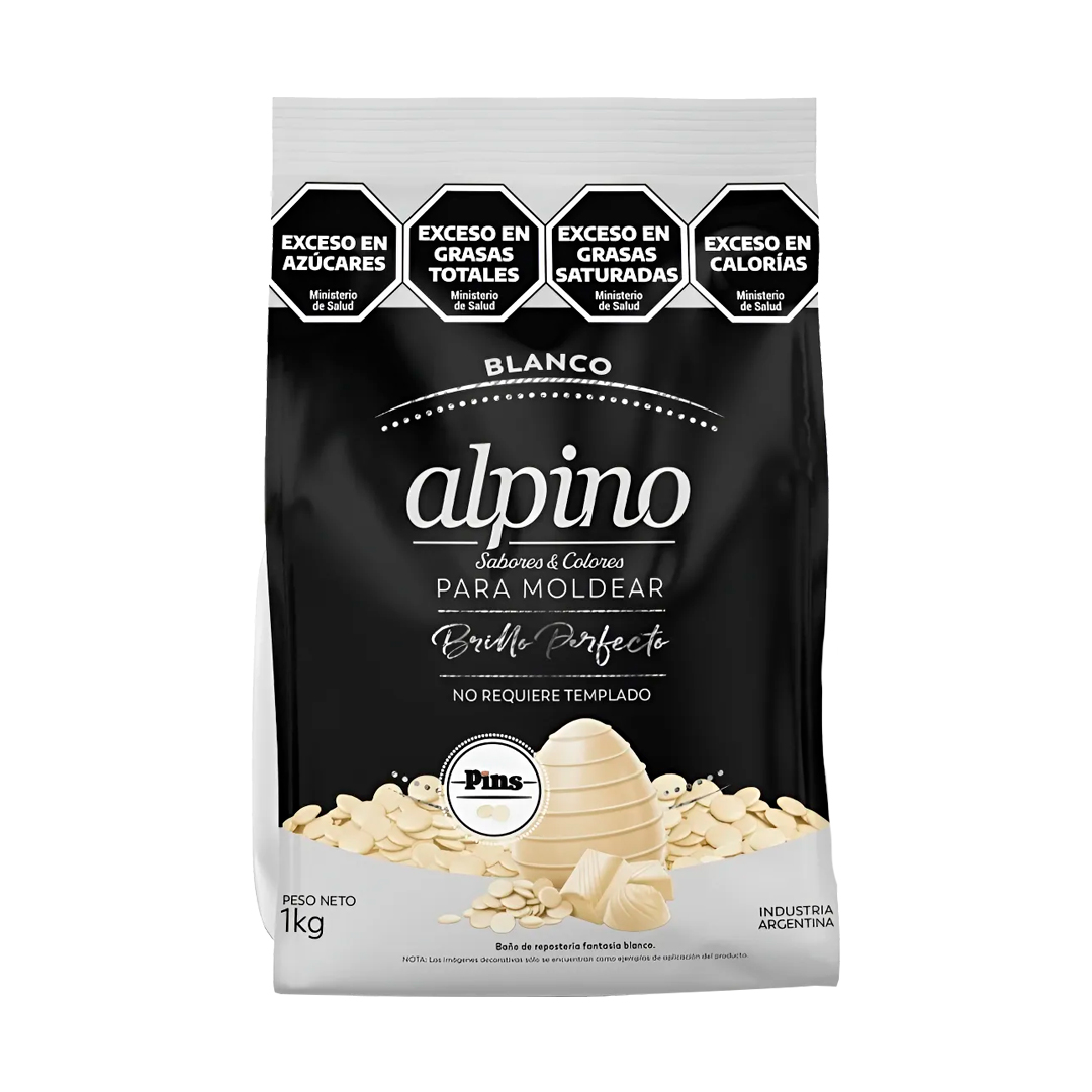 ALP006 Pins Chocolate Para Moldear Blanco Alpino X 1Kg - Image 1