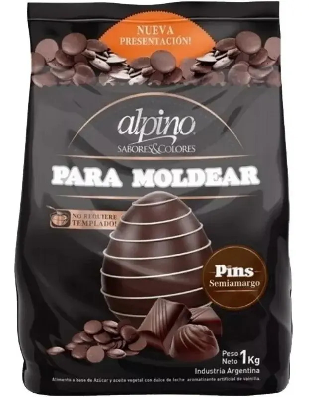 D_821691-MLA51010323175_082022-F Pins Chocolate Negro Semi Amargo Alpino X 1Kg - Image 1