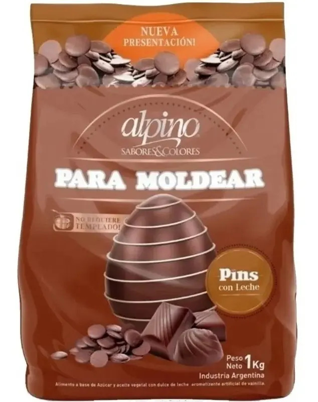 D_857339-MLA51010309699_082022-F Pins Chocolate Para Moldear Con Leche Alpino X 1Kg - Image 1